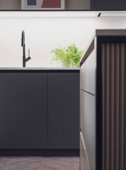 małe mieszkanie-projekt małego salonu z kuchnia-jak zaprojektować male mieszkanie- czerń i biel-salon- golaska studio - architekt wnętrz zielona gora_3